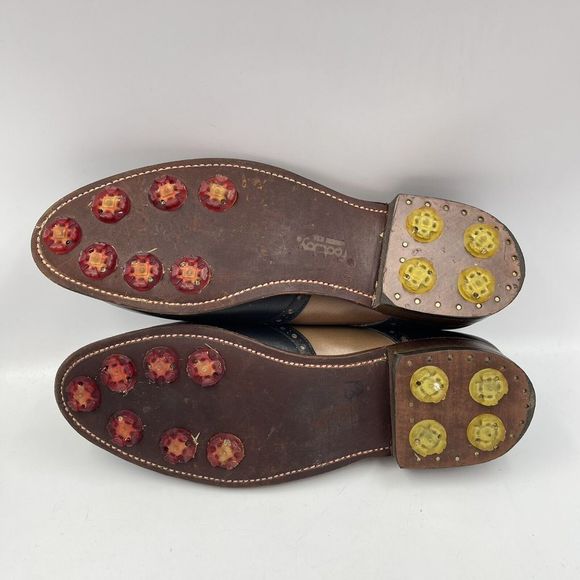 Vintage Footjoy Classics Women 8.5 B Leather Wingtip Golf Shoes Made USA - Picture 2 of 16